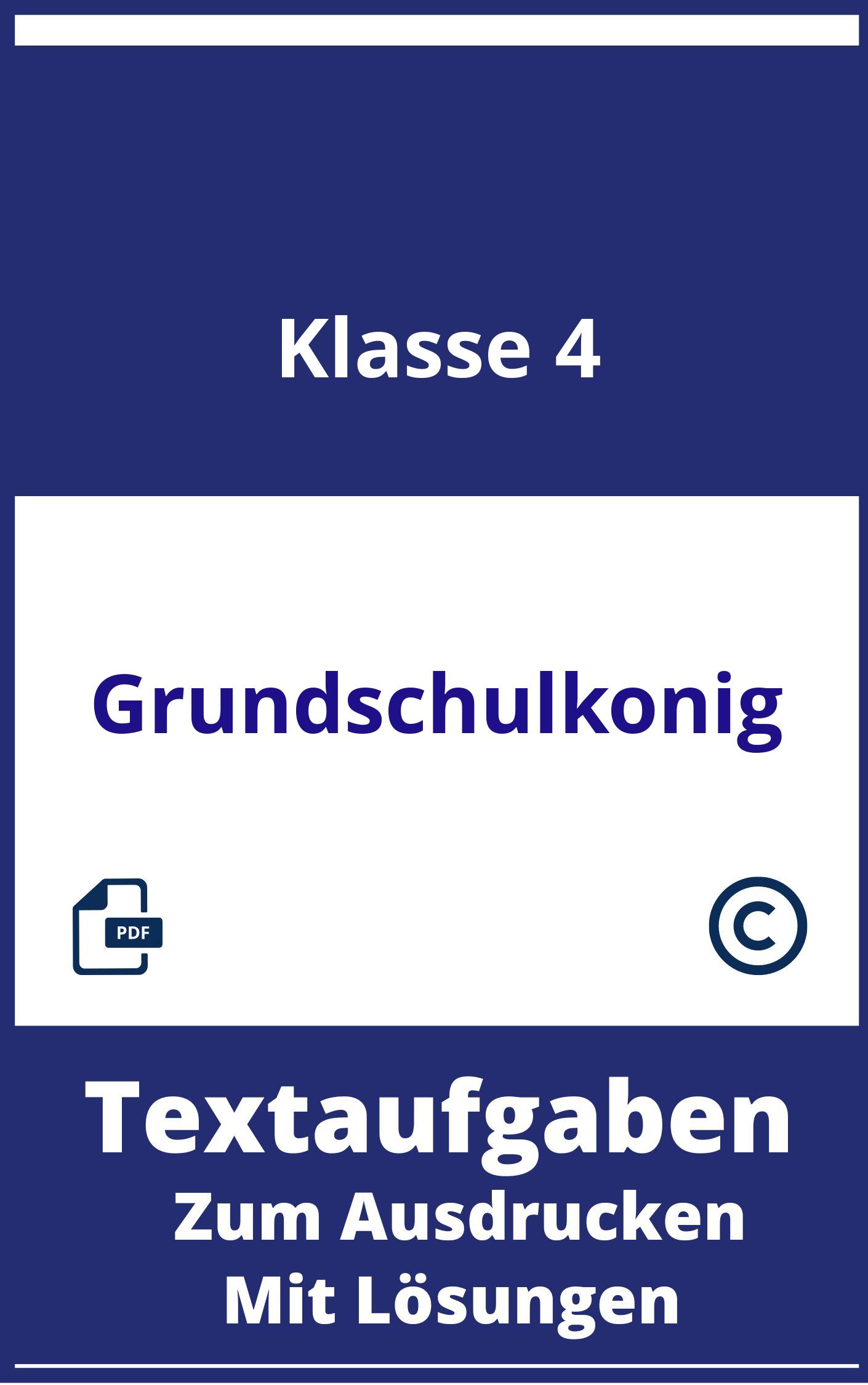 Grundschulkönig Textaufgaben Klasse 4