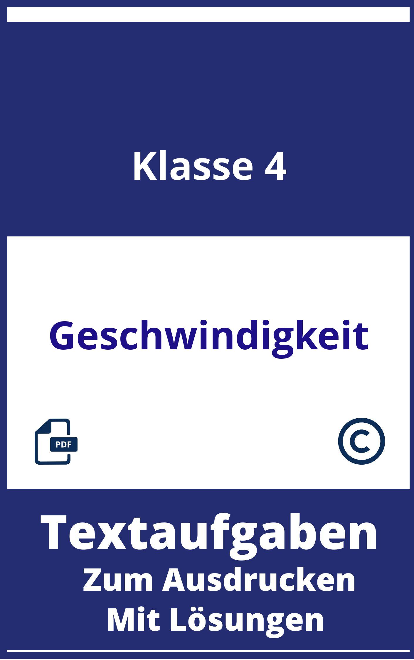 Textaufgaben 4. Klasse Geschwindigkeit