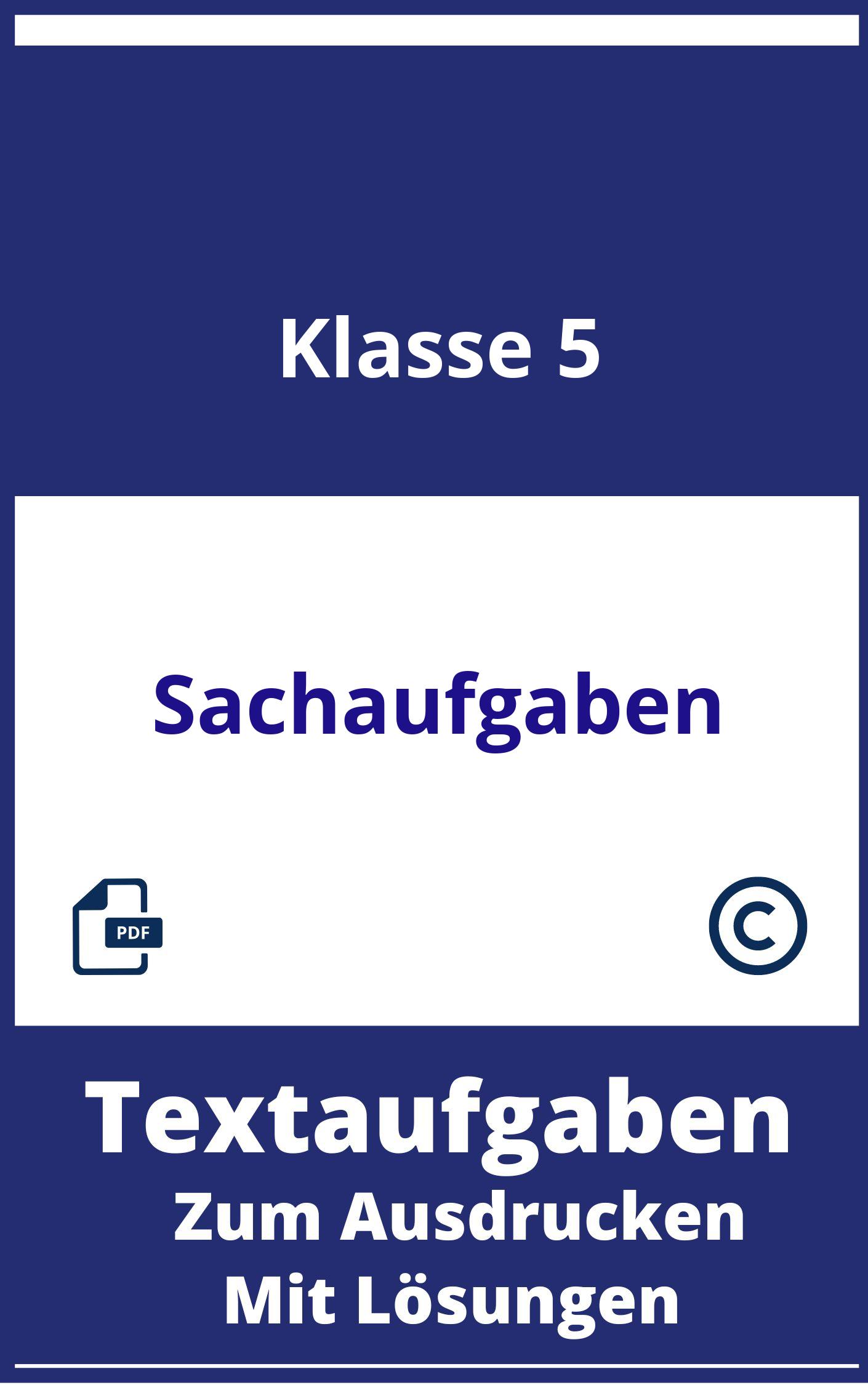 Textaufgaben 5 Klasse Sachaufgaben