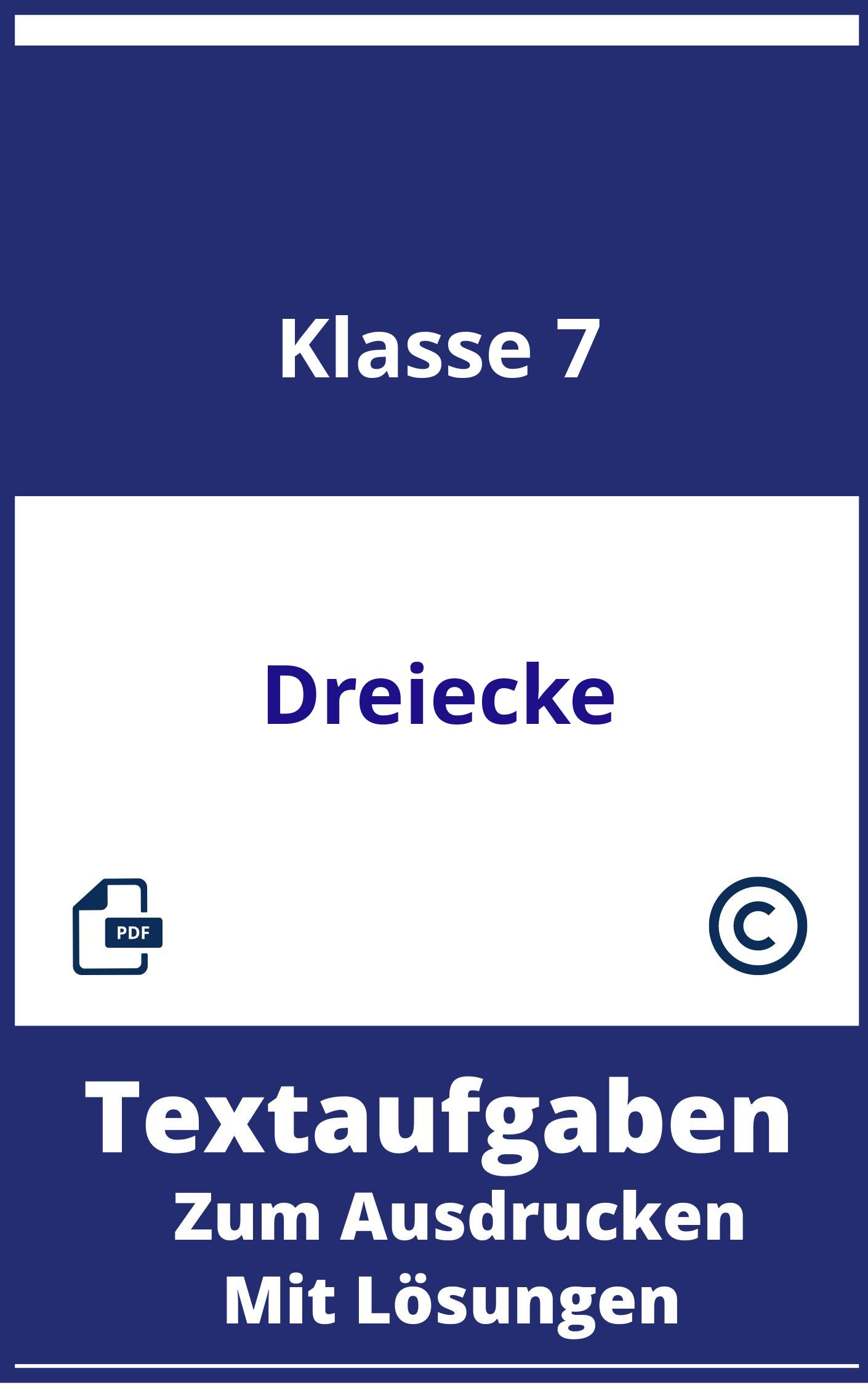 Textaufgaben Dreiecke 7 Klasse