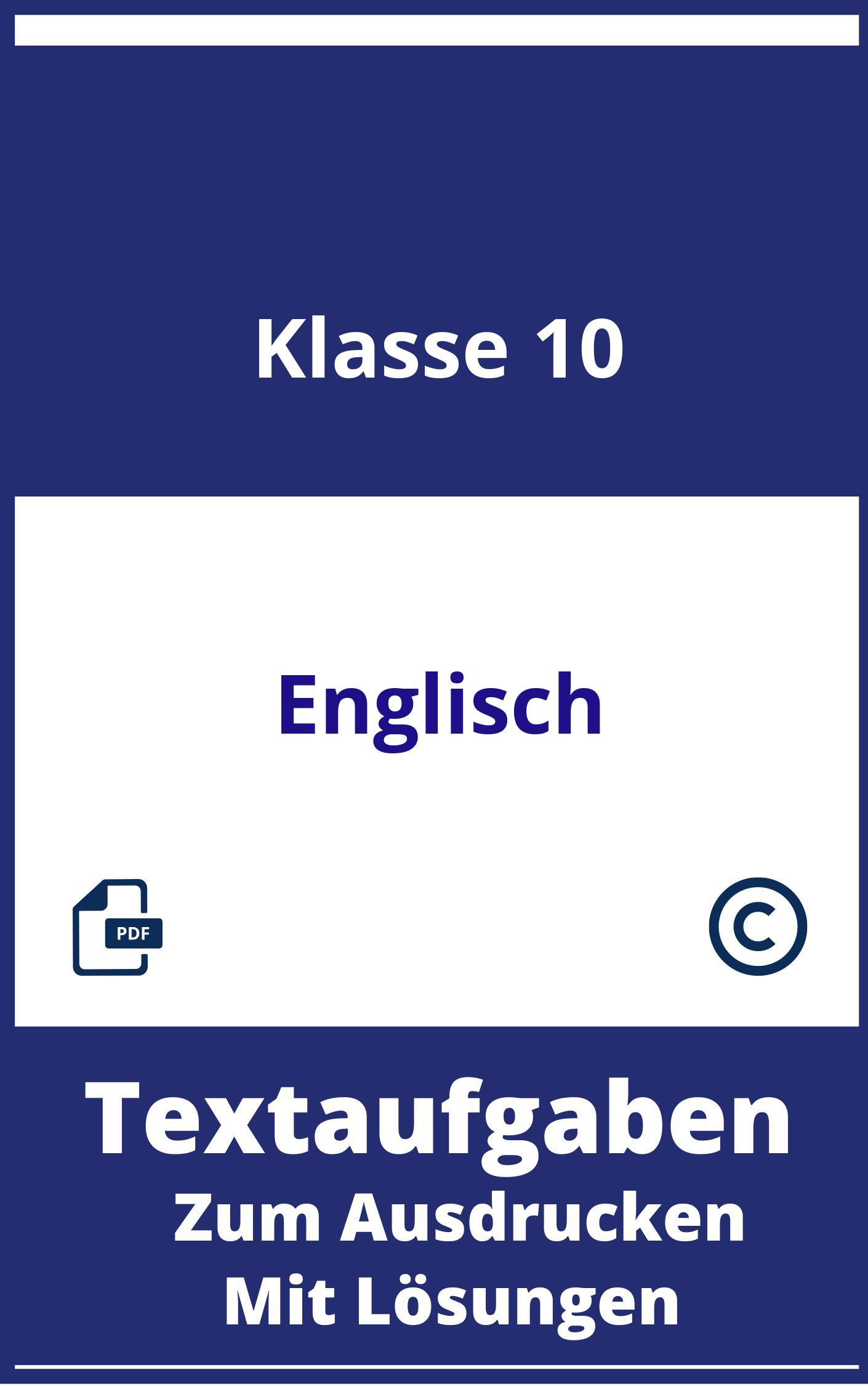 Textaufgaben Englisch Klasse 10