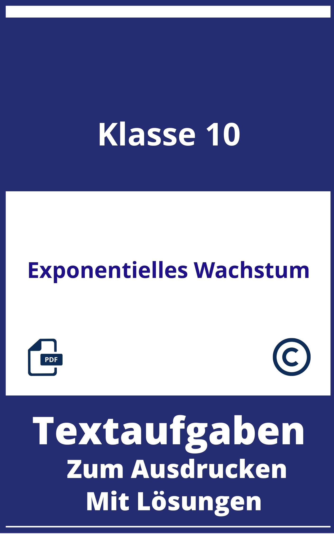 Textaufgaben Exponentielles Wachstum Klasse 10