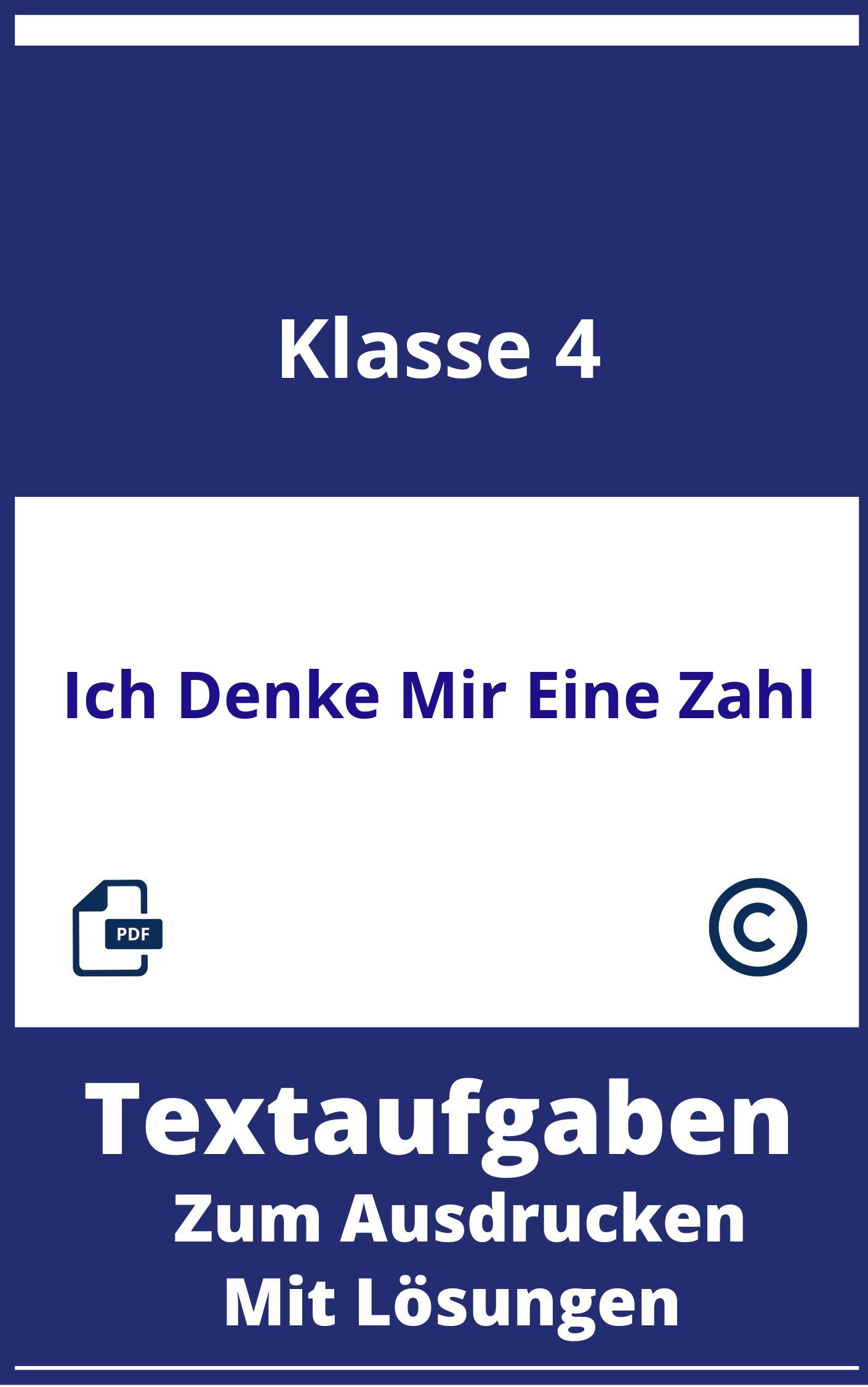 Textaufgaben Klasse 4 Ich Denke Mir Eine Zahl