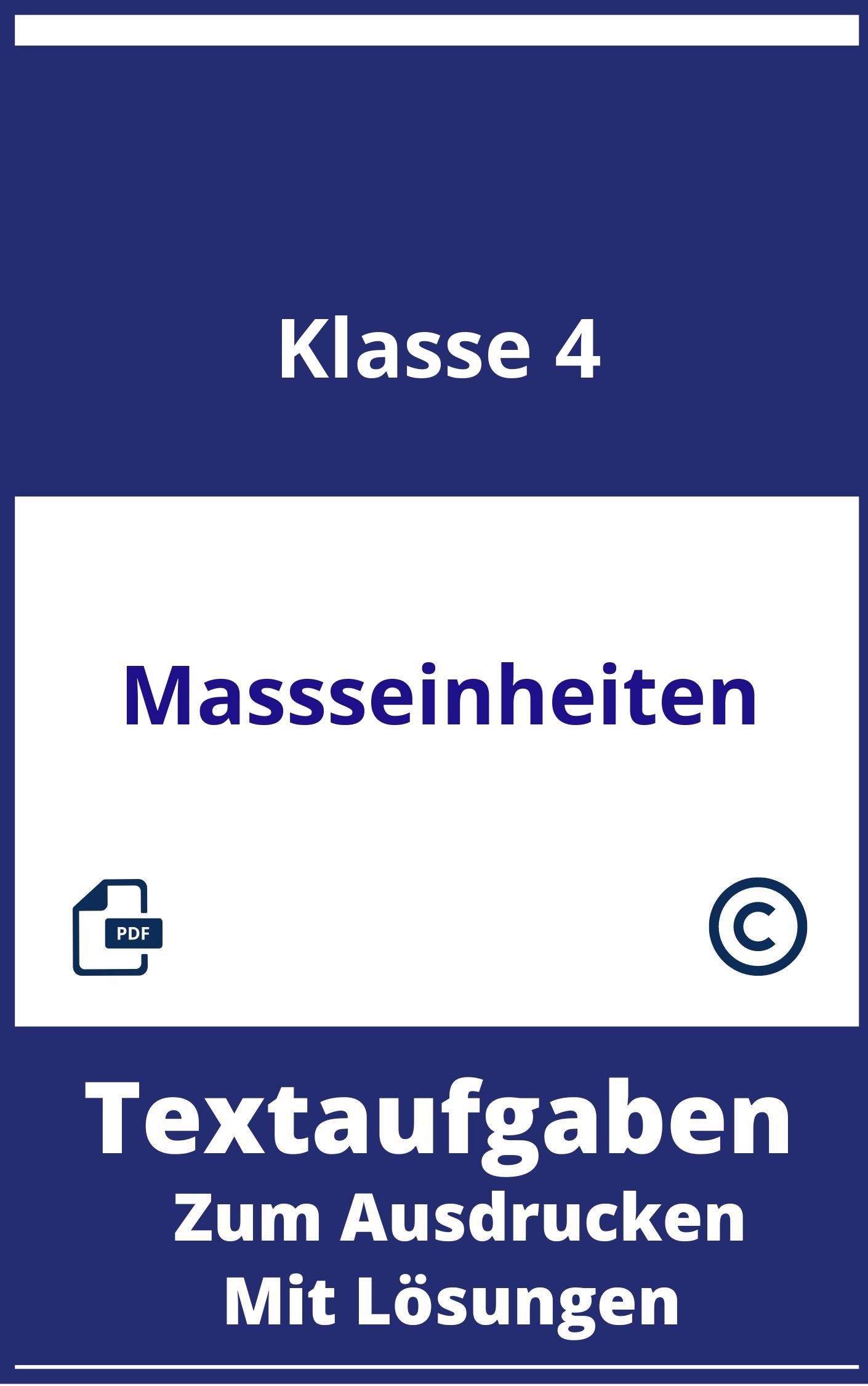 Textaufgaben Maßeinheiten 4. Klasse